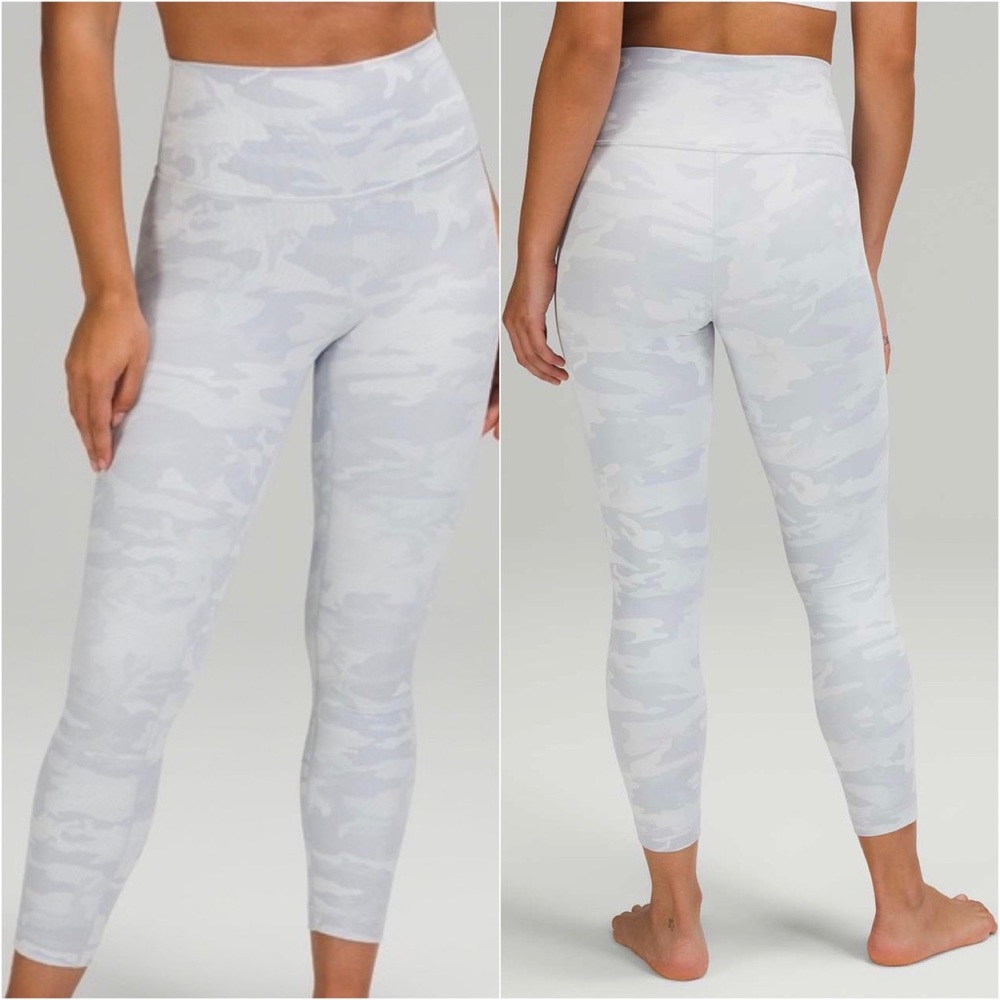 Wunder Under white camo ribbed High-Rise Tight 25" size 10 NWOT
